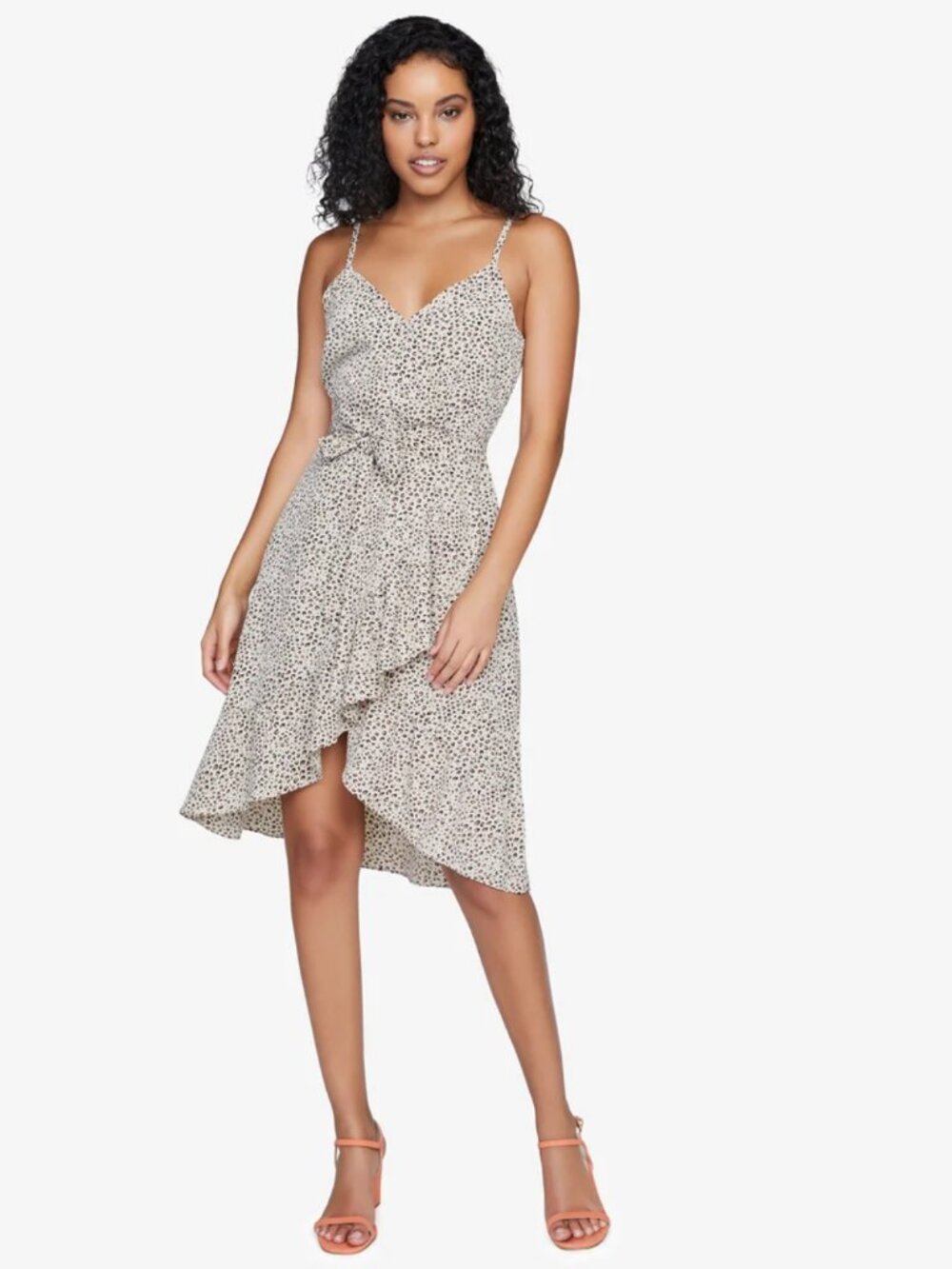 NEW Sanctuary Bianca Midi Leopard Print Ruffle Mini Tank Wrap Dress 8